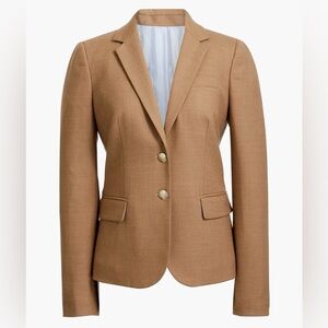 J. Crew Women's Camel Two-Button Tailored Blazer Jacket